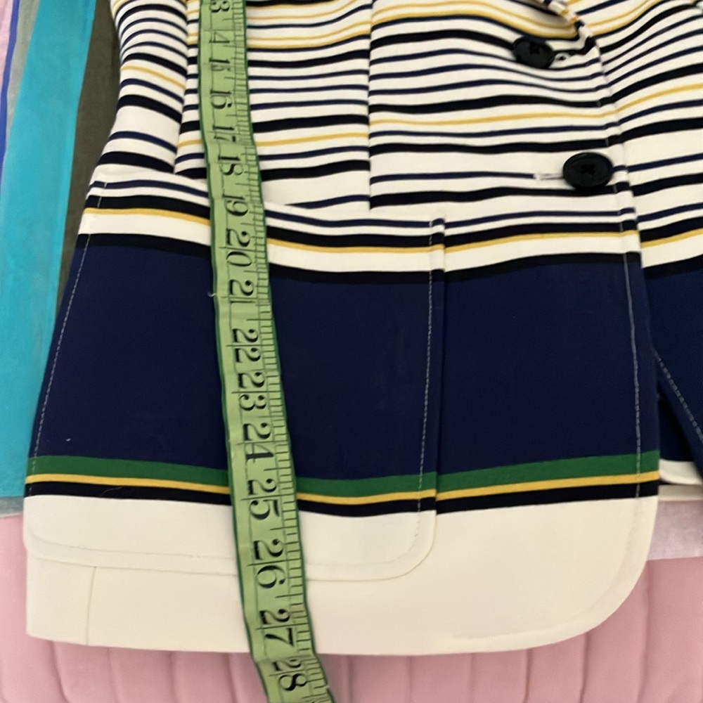 Colorful striped fitted Hilfiger blazer business casual office wear EUC 8 - Picture 11 of 12